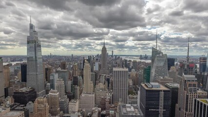 Fototapete - 2021 September New York City skyline buildings timelapse