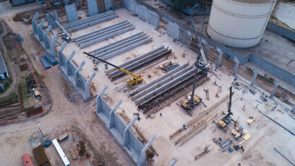 Wall Mural - Aerial shot of a construction site