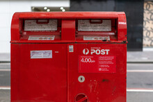 Red Australia Post Box In The City