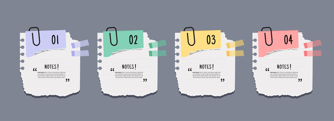Poster - Text box design with note papers.	
