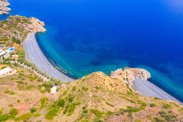 Wall Mural - Volcano beach Mavra Volia on Chios island, Greece