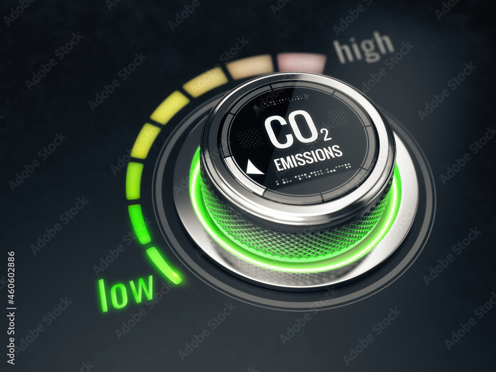 Reduce CO2 level concept. Carbon dioxide emissions control, CO2 level ...