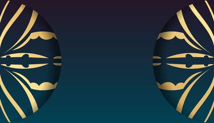Blue gradient background with luxury gold pattern for logo design