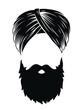 Beard and turban sikh symbol Graphic trendy design