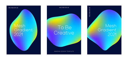 Wall Mural - Set of three colorful gradient template background design for business presentation, event and page layout other.