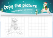 Copy the picture kids game and coloring page with a cute alpaca using christmas costume