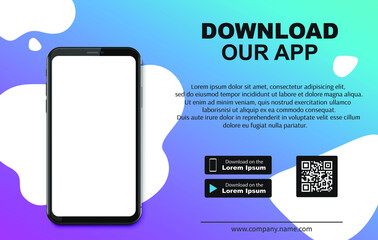 Download our mobile app application vector blank design