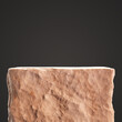 Stone block for product display background. Isolated, clipping path included. 3d illustration