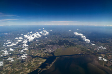 Wall Mural - Rotterdam channels sea aerial view panorama