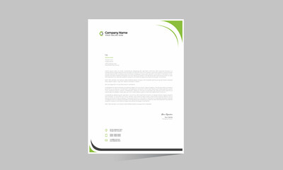 green colored simple letterhead design