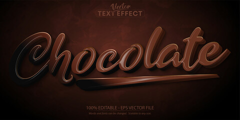 Chocolate text, cartoon style editable text effect