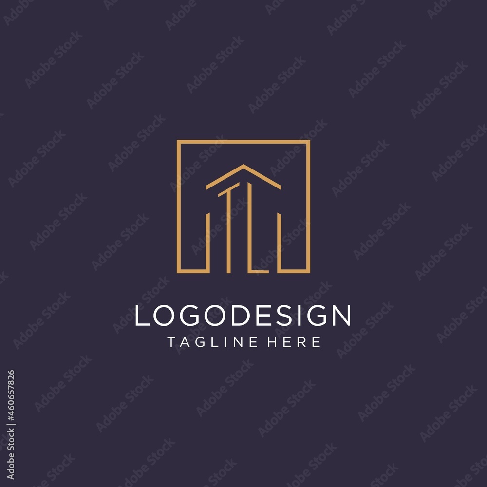 TL initial square logo design, modern and luxury real estate logo style ...