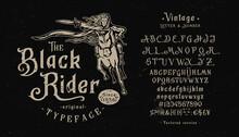 Font Black Rider. Vintage Design For Logo.