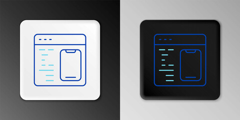 Line Software, web developer programming code icon isolated on grey background. Javascript computer script random parts of program code. Colorful outline concept. Vector