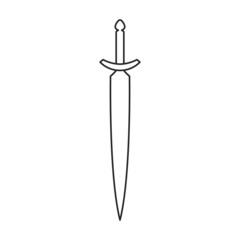 Sword vector icon.Outline vector icon isolated on white background sword.