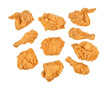 © PotaeRin - Set of fried chicken isolated on white background. Top view