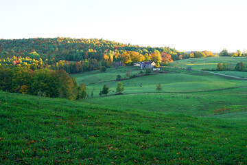 Wall Mural - landscape of farmland in autumn season