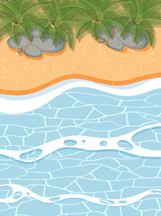 Sticker - Top view of sand and sea wave landscape