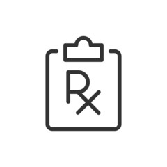 Poster - Prescription thin line icon.