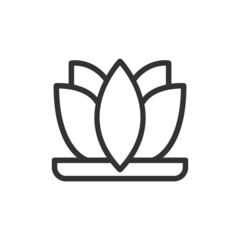 Poster - Simple lotus line icon.