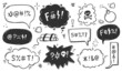 © Polina Tomtosova - Swear word speech bubble set. Curse, rude, swear word for angry, bad, negative expression. Hand drawn doodle sketch style. Vector illustration.