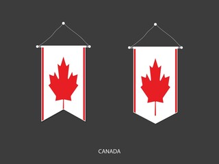 Wall Mural - 2 style of Canada flag. Ribbon versions and Arrow versions. Both isolated on a black background.