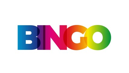 Wall Mural - The word Bingo. Animated banner with the text colored rainbow.