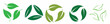 Set of biodegradable recyclable plastic free package icon, recycle leaves label logo template. Set of green leaf recycle, means using recycled resources, recycling signs, recycle collection icon
