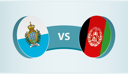 Wall Mural - San Marino versus Afghanistan, team sports competition concept.