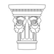 Ancient column vector outline icon. Vector illustration pillar of antique on white background. Isolated outline illustration icon of ancient column .