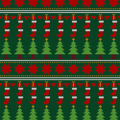 Wall Mural - Christmas sweater knitting design seamless pattern 