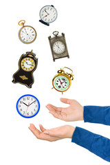 Canvas Print - Juggling hands and clocks