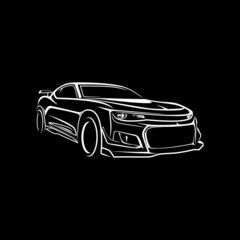 Wall Mural - sports car line art