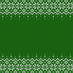 Wall Mural - Knitted sweater background with copyspace. Vector Christmas pattern.