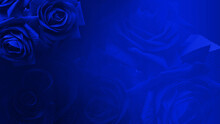 Abstract Beautiful Blue Rose Flowers Bouquet On Blur Blue Roses Flower And Blue Background, Nature, Love, Valentine, Buddha, Banner, Template, Copy Space