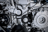 Fototapeta  - Close up of the mechanics of a car engine.