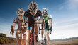 Sport background. Athletic mans cycling road bike. 