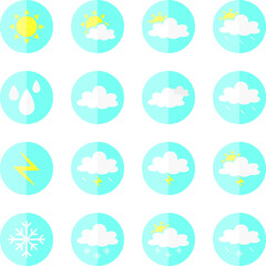 weather icons for print, web or mobile app. mega pack of colored weather icons. all icons for weathe