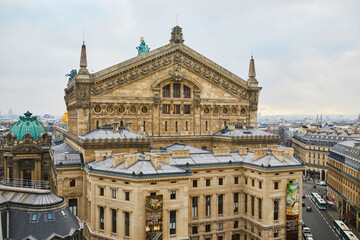 Wall Mural - Beautiful Parisian skyline with Opera Garnier on a winter day