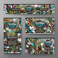 Wall Mural - cartoon vector doodle set of science corporate identity template
