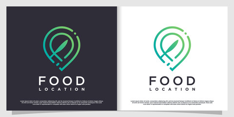 Wall Mural - Food location logo with simple and creative element style Premium Vector part 6