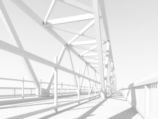 Wall Mural - Modern truss bridge model, perspective 3 d