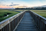 Fototapeta Przestrzenne - Sunrise over the marsh along the Tolomato River in St. Augustine, Florida. 