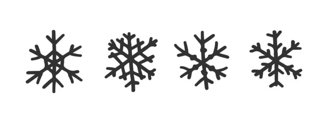 Canvas Print - Vector cute snowflakes set for Christmas design.