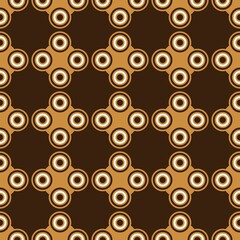 Wall Mural - Traditional seamless pattern of abstract circle with brown and white colour