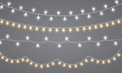 Wall Mural - glowing lights garland christmas, led neon lamp.