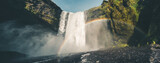 Fototapeta Natura - Rainbow at Skogafoss waterfall 