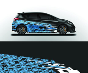 Car wrap designs vector . Background graphic . File ready to print and editable . Eps 10