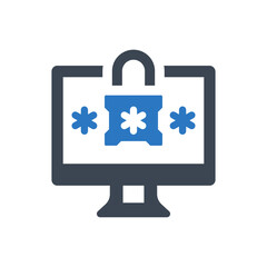 Canvas Print - Computer security password icon