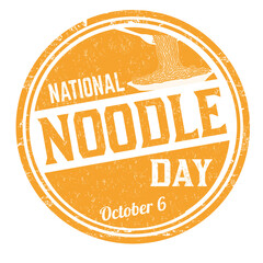 Wall Mural - National noodle day grunge rubber stamp on white background, vector illustration